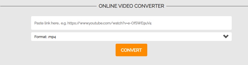 interface principal do conversor de vídeo online
