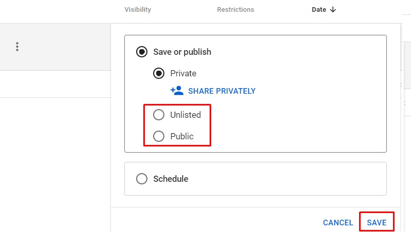 how to-save unlisted vs private