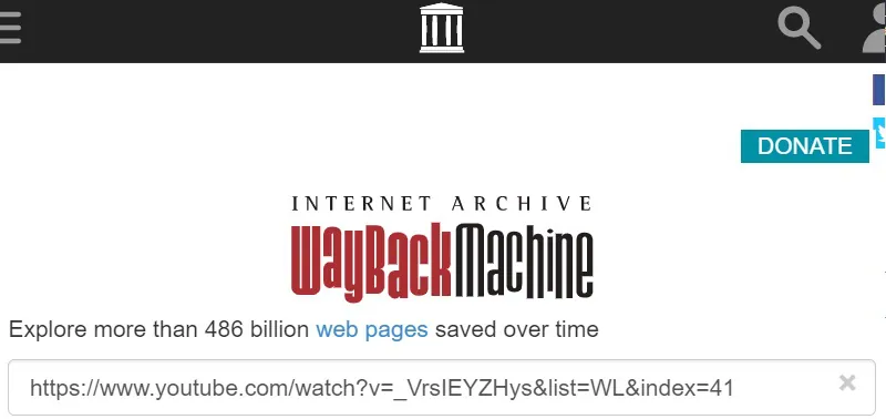 download deleted youtube video wayback machine interface