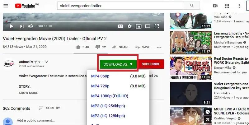 download youtube without software browser extension step2