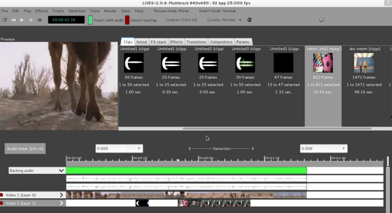 free linux video editor lives interface