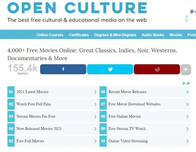 download free hd movies with open culture
