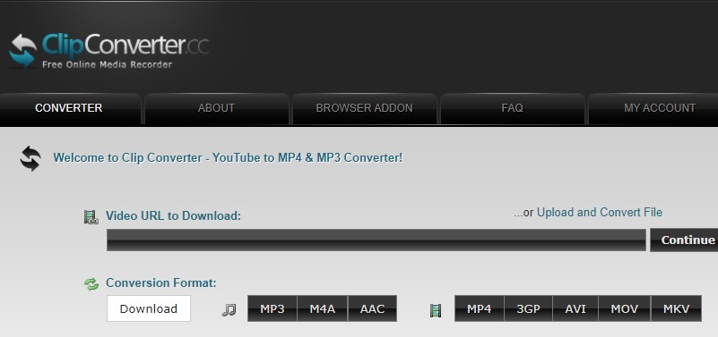 download youtube to m4a using clipconverter
