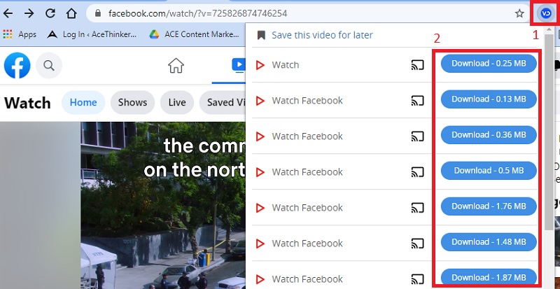 download facebook video using browser extension