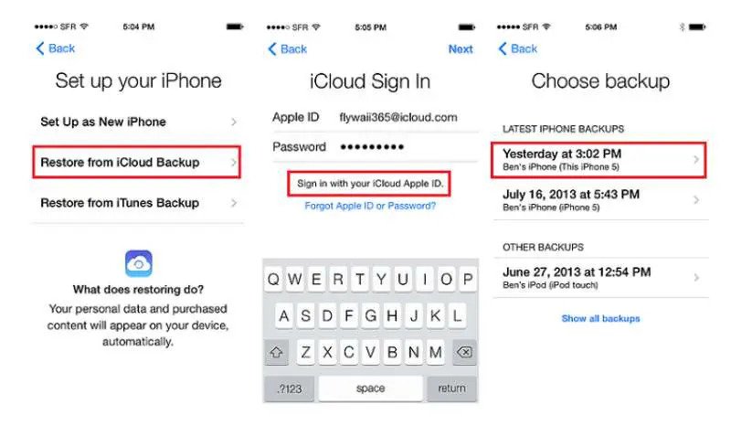 recover deleted call history on iphone using icloud backup