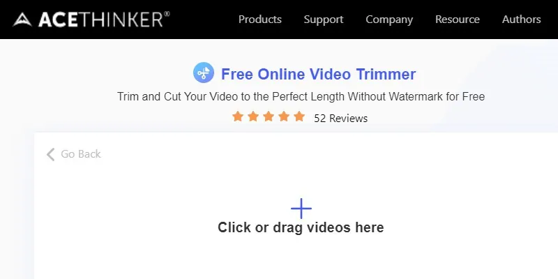 acethinker free online video trimmer as free video cutter
