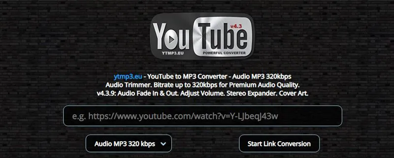ytmp3 to convert youtube to mp3 320kbps
