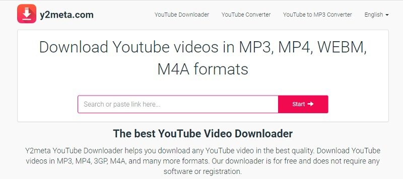 convert youtube to m4a with y2meta