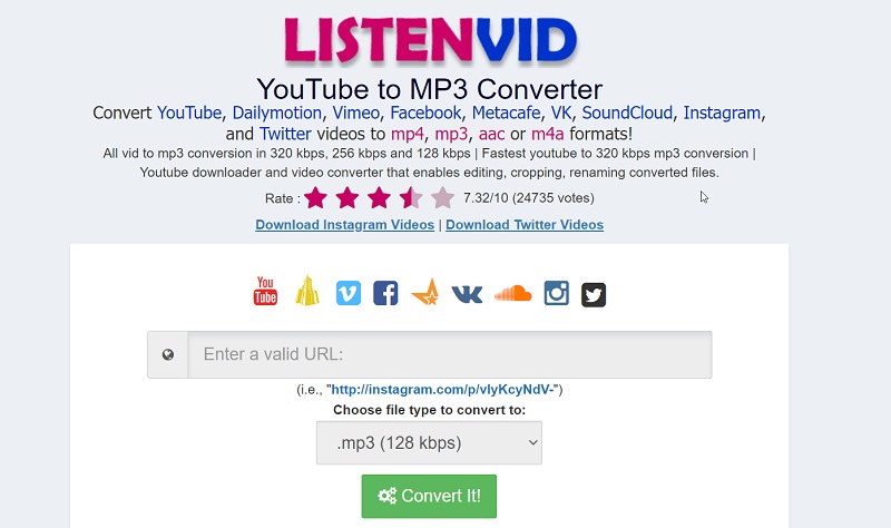 download youtube to mp3 in 128kbps using listenvid