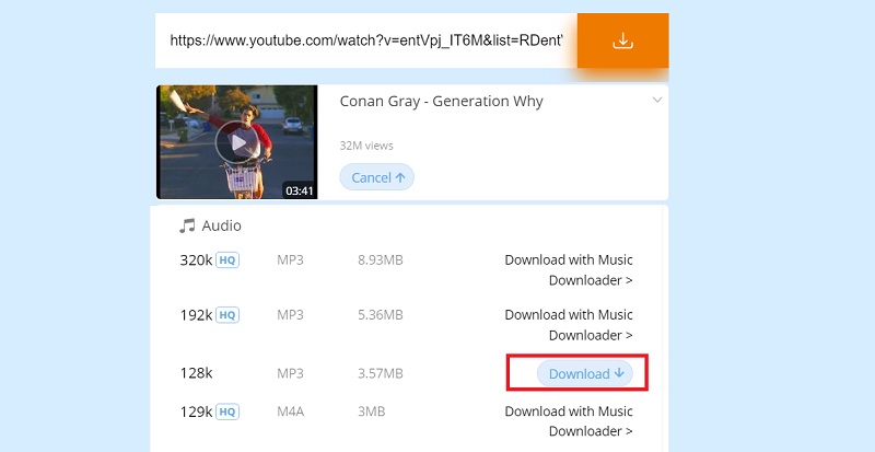 download youtube to mp3 in 128kbps