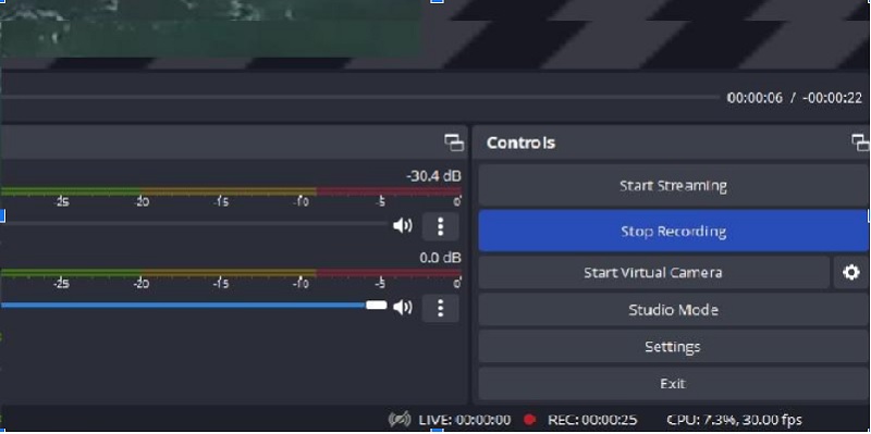 obs studio screen recorder show recording controls