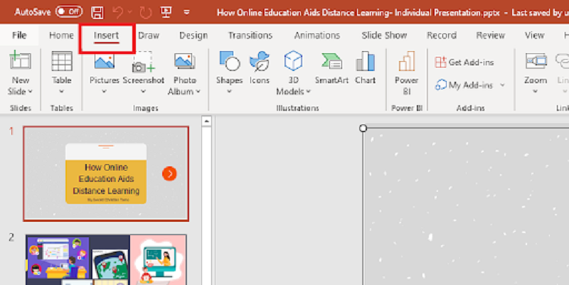 powerpoint screen recorder show insert tab